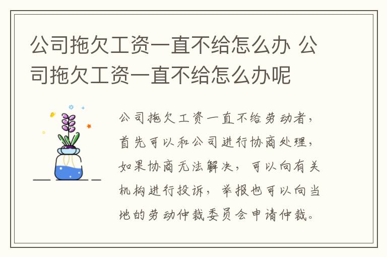 公司拖欠工资一直不给怎么办 公司拖欠工资一直不给怎么办呢