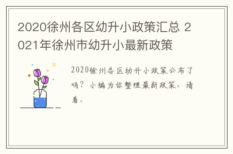 2020徐州各区幼升小政策汇总 2021年徐州市幼升小最新政策