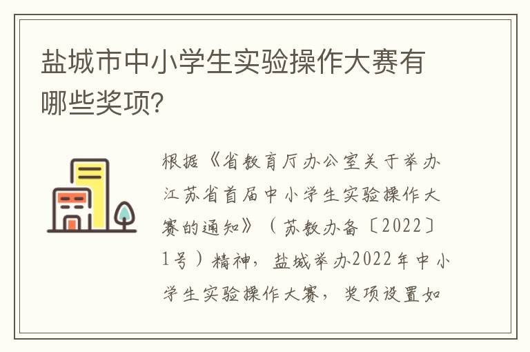 盐城市中小学生实验操作大赛有哪些奖项？