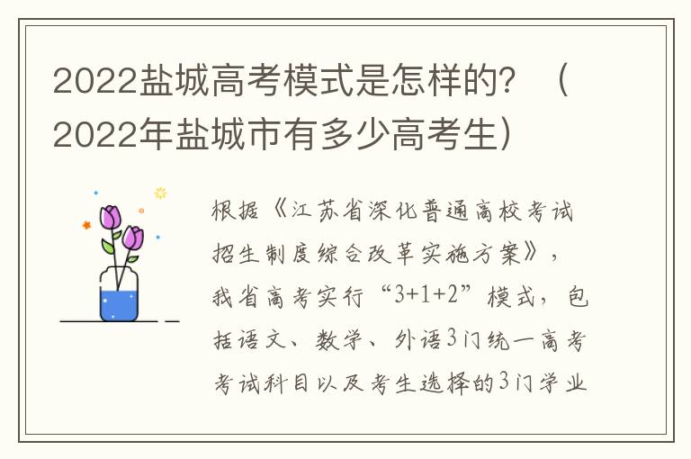 2022盐城高考模式是怎样的？（2022年盐城市有多少高考生）