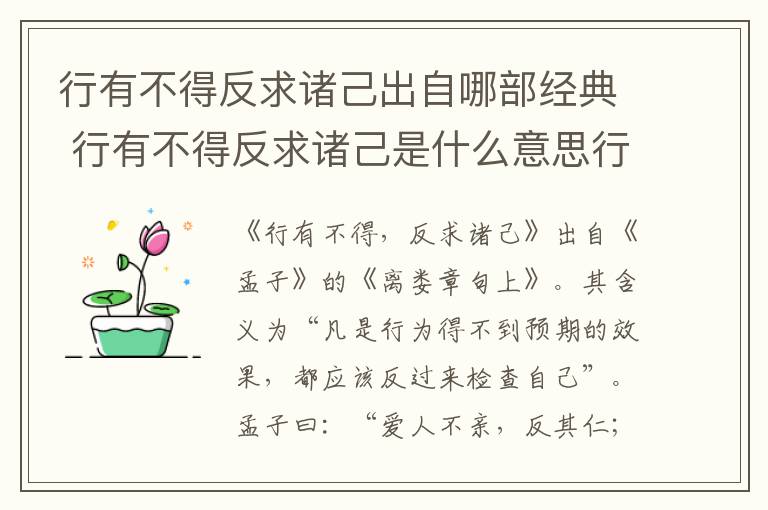 行有不得反求诸己出自哪部经典 行有不得反求诸己是什么意思行有不得反求诸己