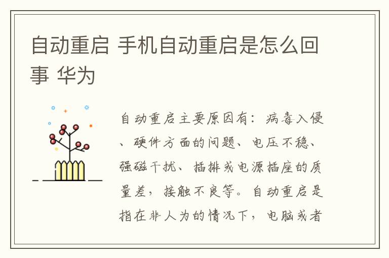 自动重启 手机自动重启是怎么回事 华为