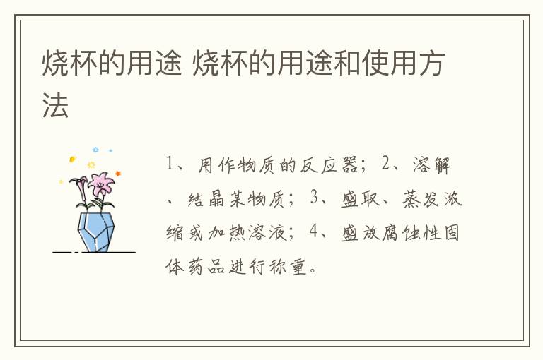 烧杯的用途 烧杯的用途和使用方法