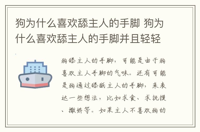 狗为什么喜欢舔主人的手脚 狗为什么喜欢舔主人的手脚并且轻轻地咬