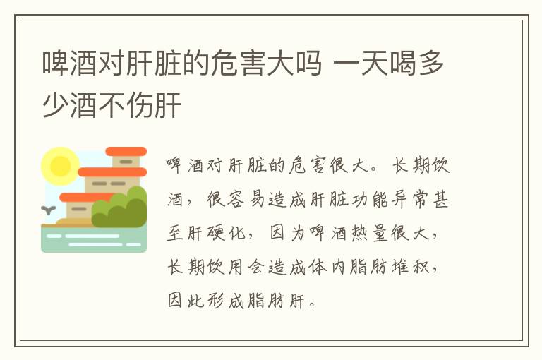 啤酒对肝脏的危害大吗 一天喝多少酒不伤肝