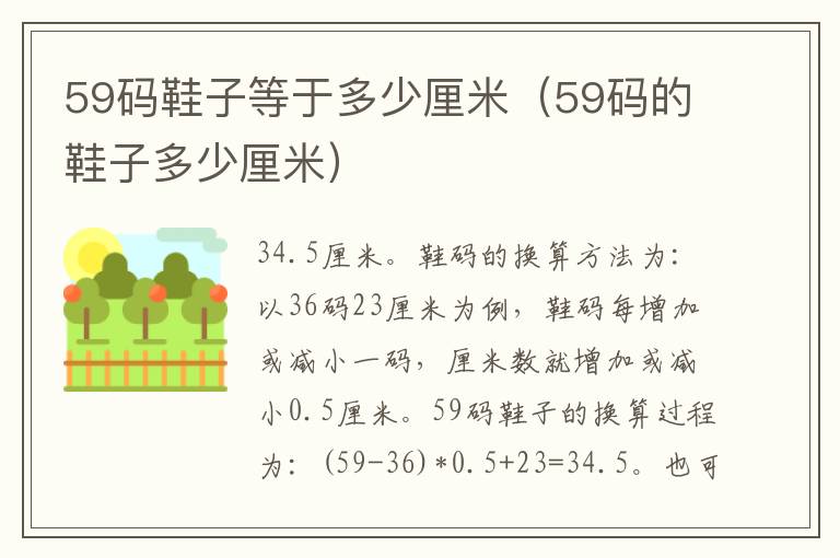 59码鞋子等于多少厘米（59码的鞋子多少厘米）