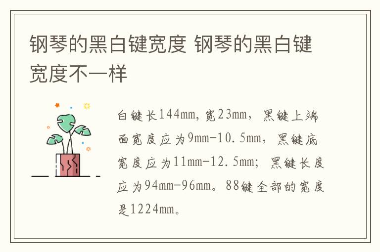 钢琴的黑白键宽度 钢琴的黑白键宽度不一样