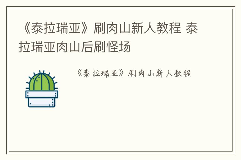 《泰拉瑞亚》刷肉山新人教程 泰拉瑞亚肉山后刷怪场