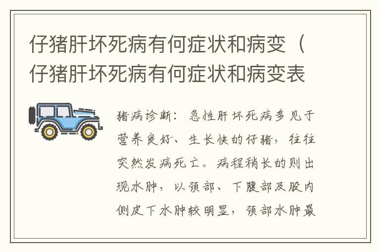 仔猪肝坏死病有何症状和病变（仔猪肝坏死病有何症状和病变表现）