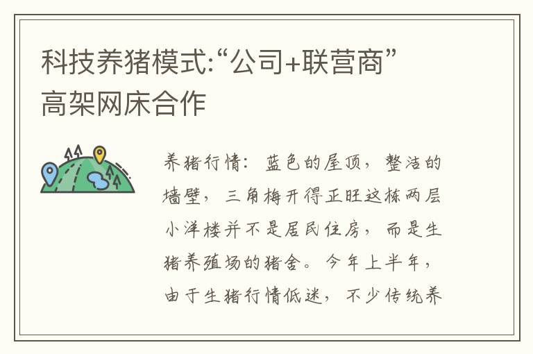 科技养猪模式:“公司+联营商”高架网床合作