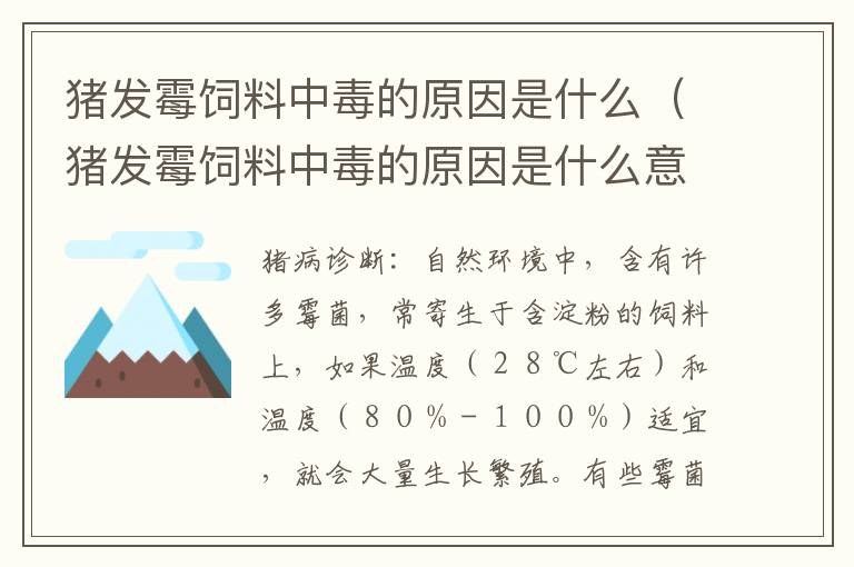 猪发霉饲料中毒的原因是什么（猪发霉饲料中毒的原因是什么意思）