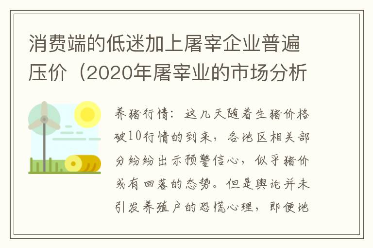 消费端的低迷加上屠宰企业普遍压价（2020年屠宰业的市场分析）