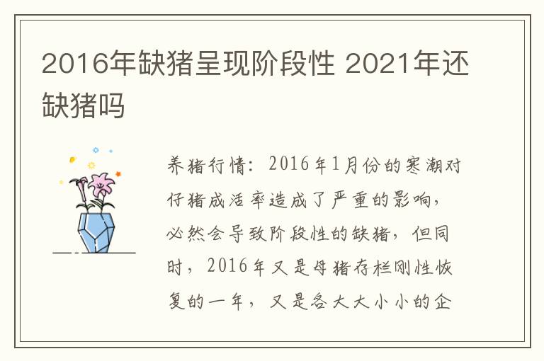 2016年缺猪呈现阶段性 2021年还缺猪吗