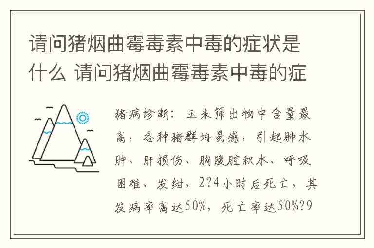 请问猪烟曲霉毒素中毒的症状是什么 请问猪烟曲霉毒素中毒的症状是什么呢