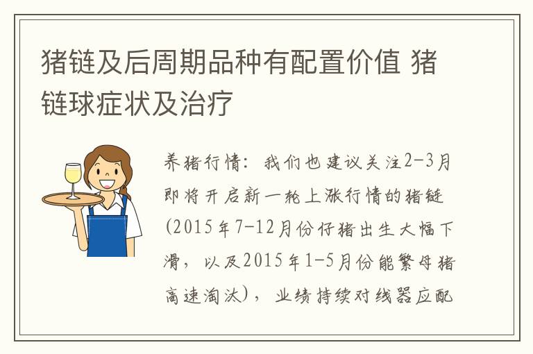 猪链及后周期品种有配置价值 猪链球症状及治疗