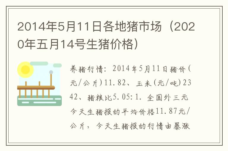 2014年5月11日各地猪市场（2020年五月14号生猪价格）