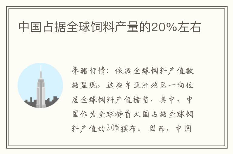 中国占据全球饲料产量的20%左右