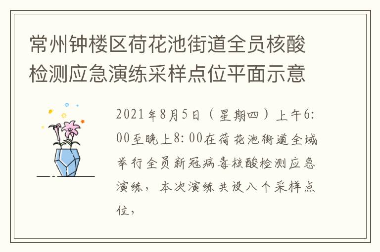 常州钟楼区荷花池街道全员核酸检测应急演练采样点位平面示意图