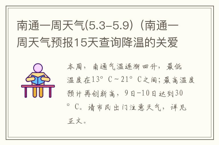 南通一周天气(5.3-5.9)（南通一周天气预报15天查询降温的关爱语句）