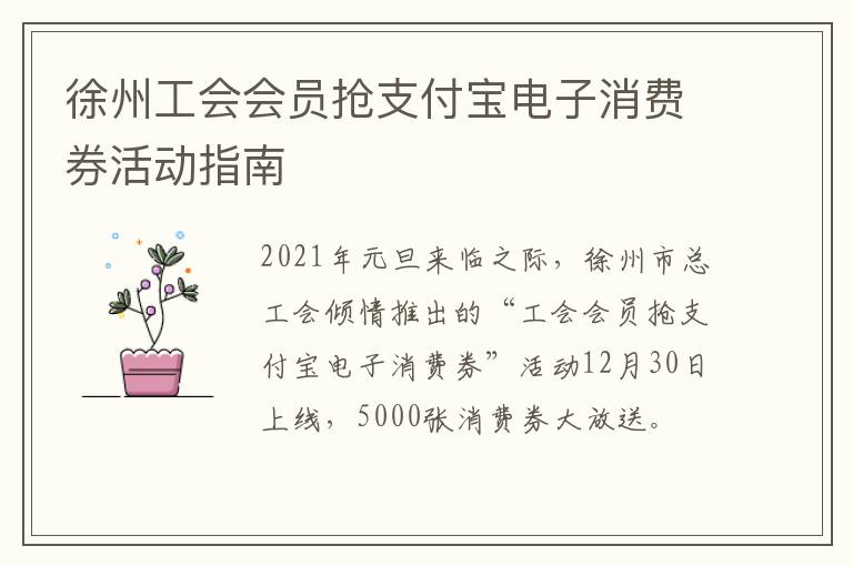 徐州工会会员抢支付宝电子消费券活动指南