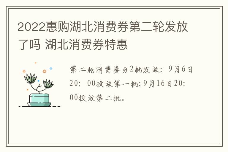 2022惠购湖北消费券第二轮发放了吗 湖北消费券特惠