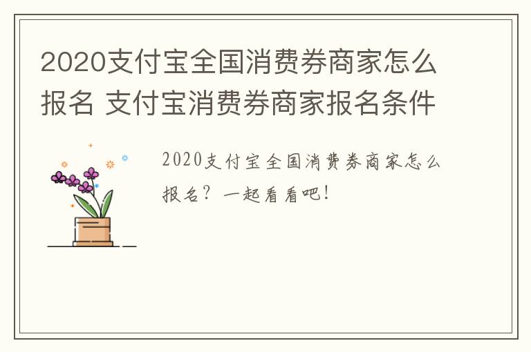 2020支付宝全国消费券商家怎么报名 支付宝消费券商家报名条件