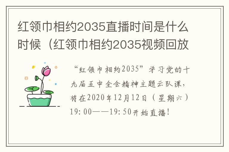 红领巾相约2035直播时间是什么时候（红领巾相约2035视频回放哪里有）