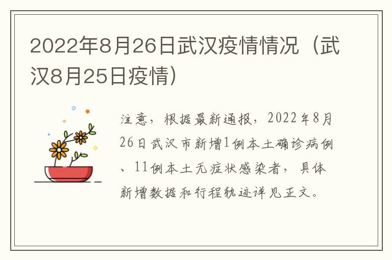 2022年8月26日武汉疫情情况（武汉8月25日疫情）