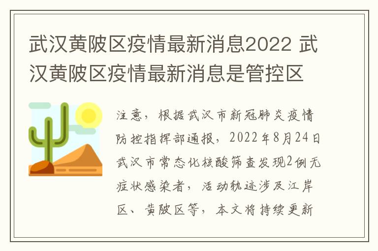 武汉黄陂区疫情最新消息2022 武汉黄陂区疫情最新消息是管控区吗