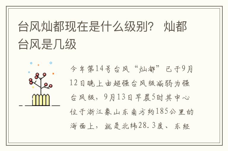 台风灿都现在是什么级别？ 灿都台风是几级