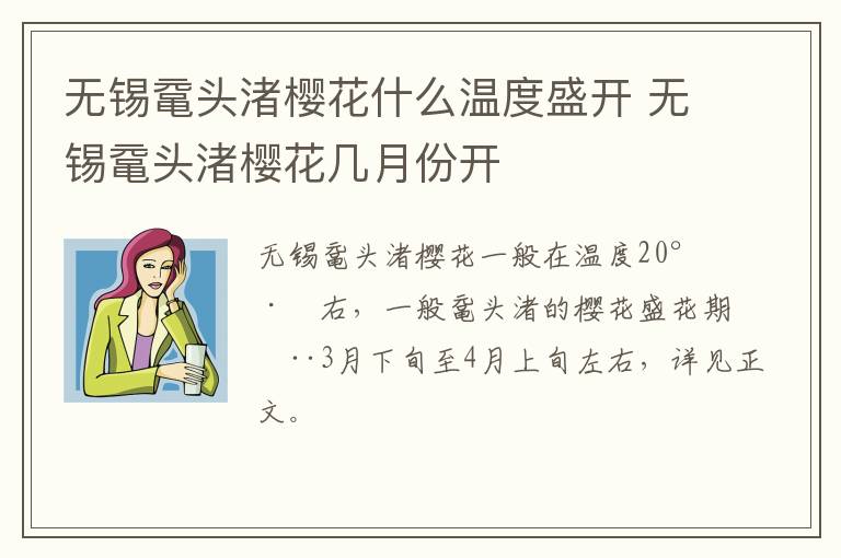 无锡鼋头渚樱花什么温度盛开 无锡鼋头渚樱花几月份开