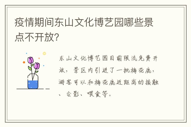 疫情期间东山文化博艺园哪些景点不开放？