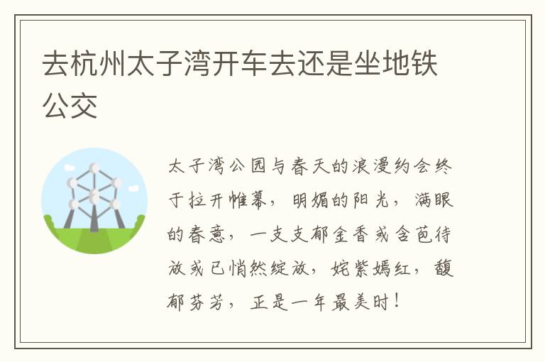 去杭州太子湾开车去还是坐地铁公交